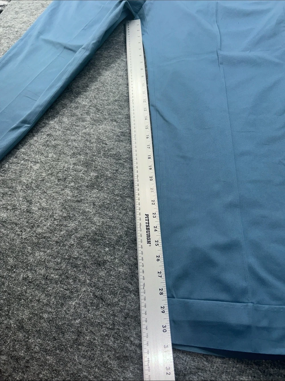 On The Sunny Side Eco Cotton Blue High Waisted Pleated Trouser Pants 38 Waist - Picture 7 of 9